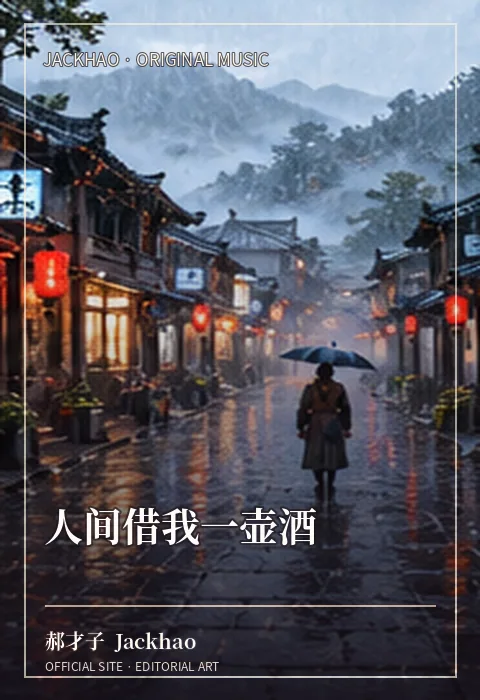 《人间借我一壶酒》歌曲封面：人间借我一壶酒，敬过往，敬自己