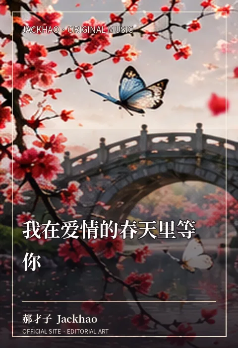 《我在爱情的春天里等你》歌曲封面：我在爱情的春天里等你，等花开，也等你来