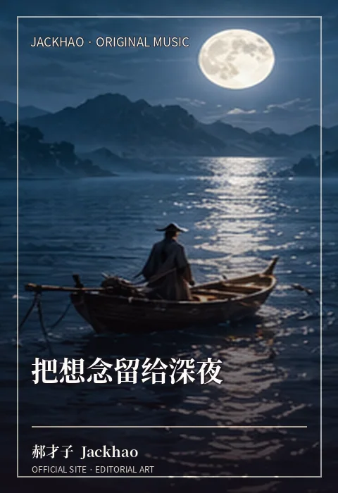 《把想念留给深夜》歌曲封面：白天装作没事，想念留给深夜慢慢想